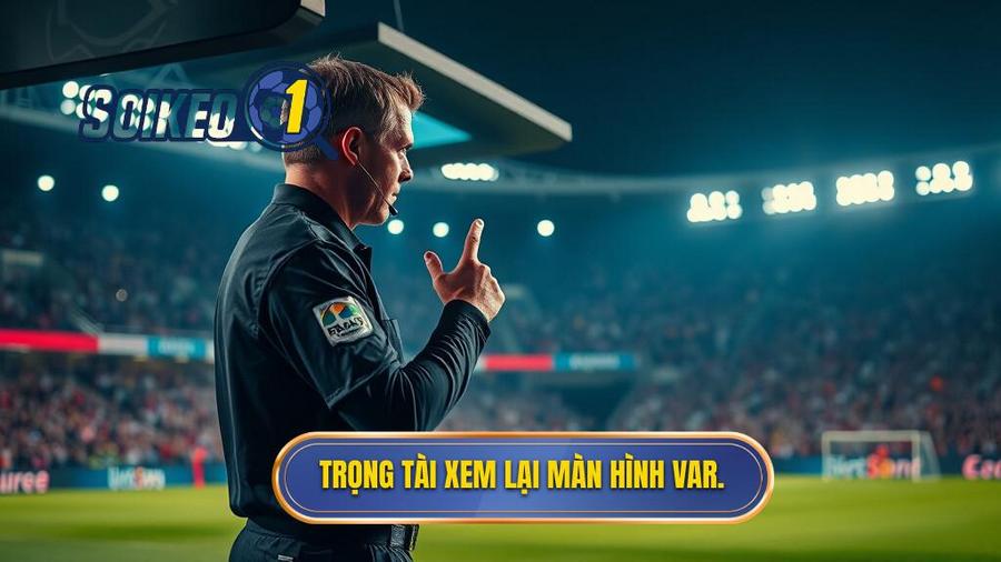 1. Trọng tài xem lại màn hình VAR.