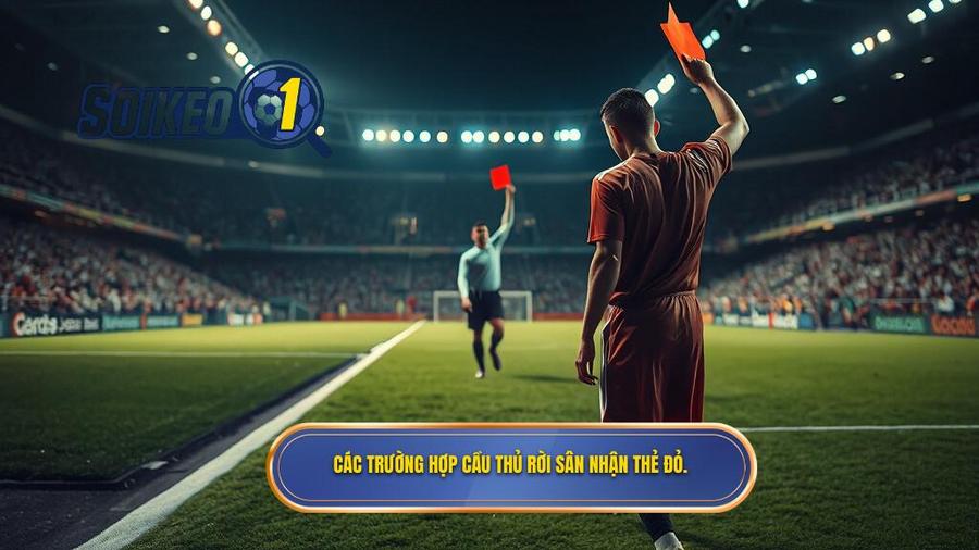 2. Các trường hợp cầu thủ rời sân nhận thẻ đỏ.
