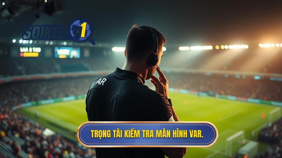 2. Trọng tài kiểm tra màn hình VAR.